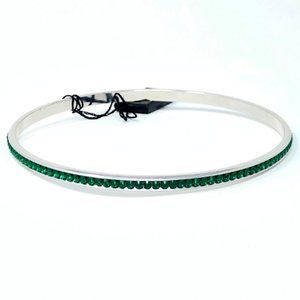 Crystal Bangle Green Large 8.5"